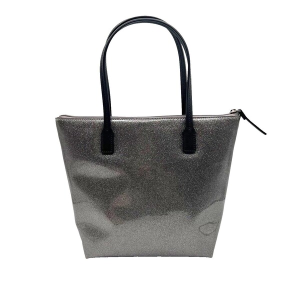 Kate Spade New York Mavis Street Jeralyn Silver Gray Glitter Tote Bag Purse READ - Picture 2 of 15